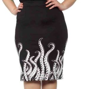 Sourpuss Tentacle pencil skirt